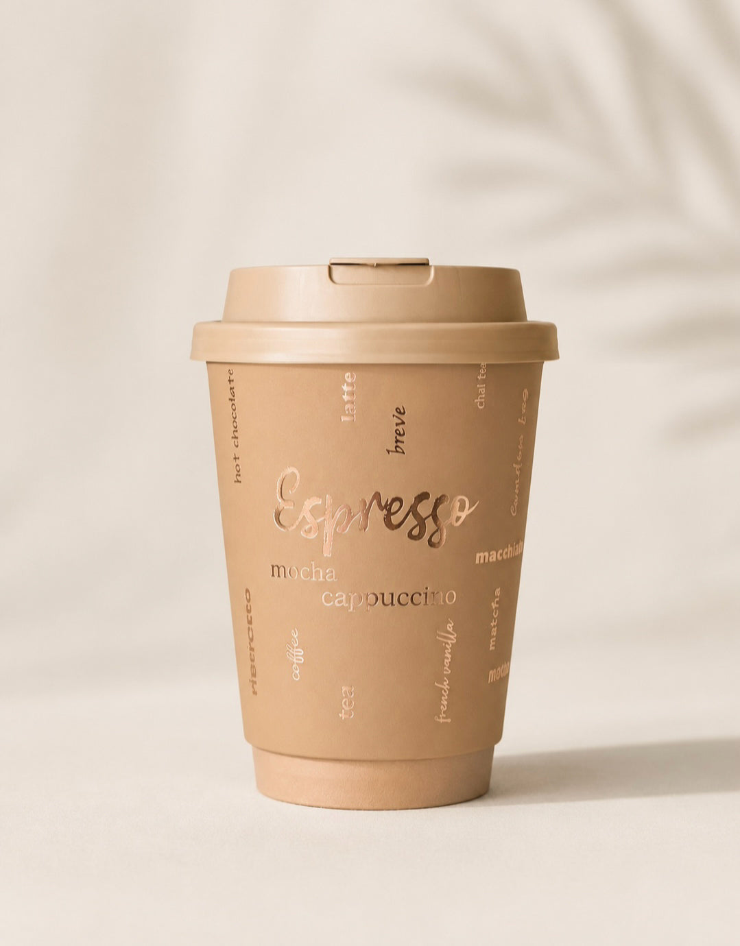 LuxxLair Premium Double-Wall Coffee Cups, 12 oz (Brown)
