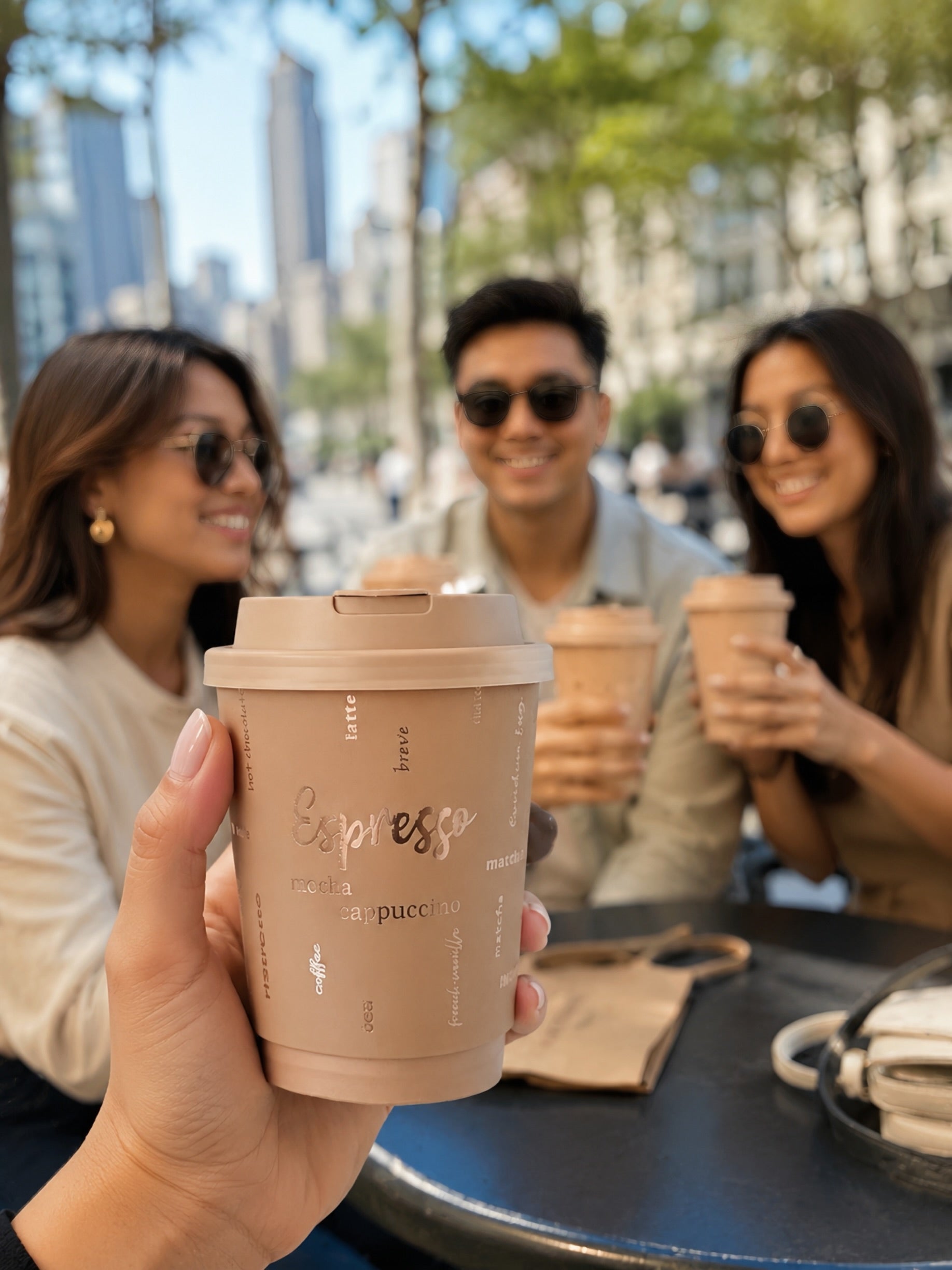 LuxxLair Premium Double-Wall Coffee Cups, 12 oz (Brown)